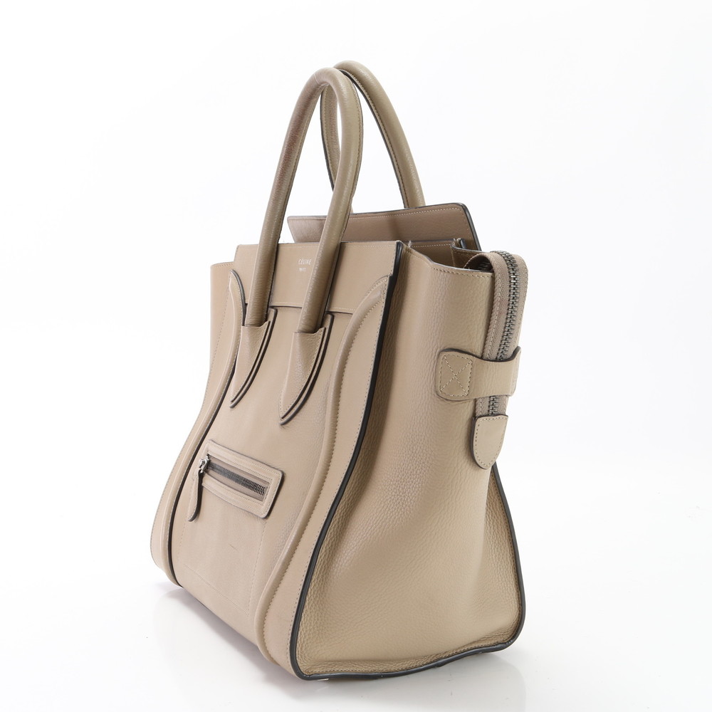 Celine Luggage Mini Shopper Leather Tote Bag Greige - Picture 3 of 16